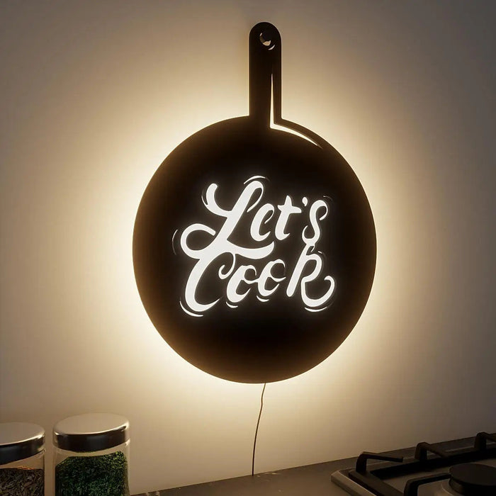 Pan-shaped Kitchen Backlit Wall Art for Chefs/Cooking Enthusiasts