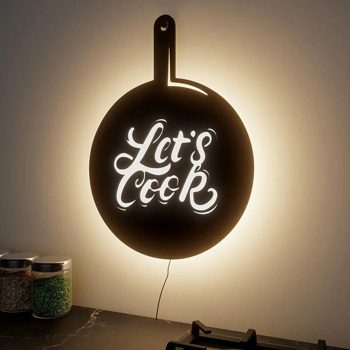 Pan-shaped Kitchen Backlit Wall Art for Chefs/Cooking Enthusiasts