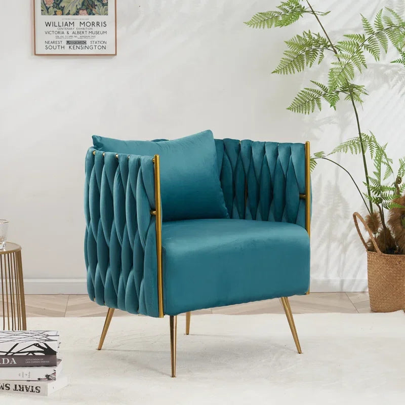 Teal Vegan Accent Chair - All India Decor