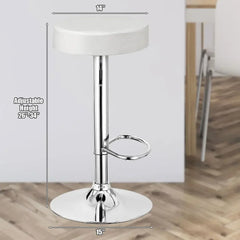 White Linon Bar Stool - All India Decor