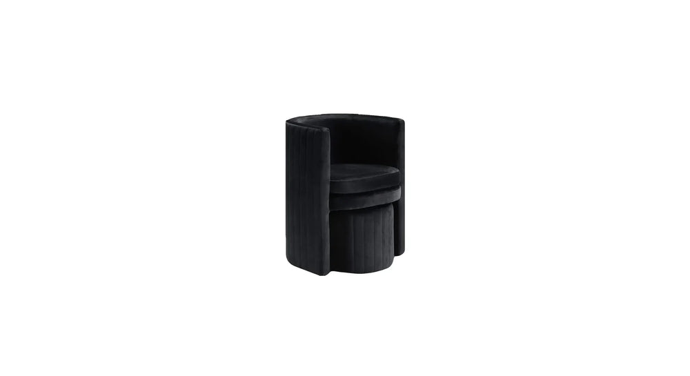 Black Schillar Chair With Ottoman - All India Decor
