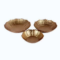 Metal flower Urli Bowl Set of 3 - All India Decor