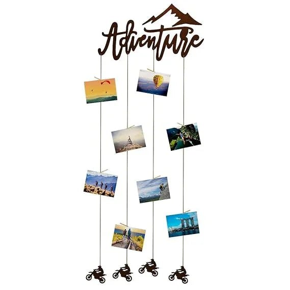 Adventure Wood Photo Frame with Clips - All India Decor
