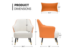 Orange Havya Faux Leather Arm Chair - All India Decor