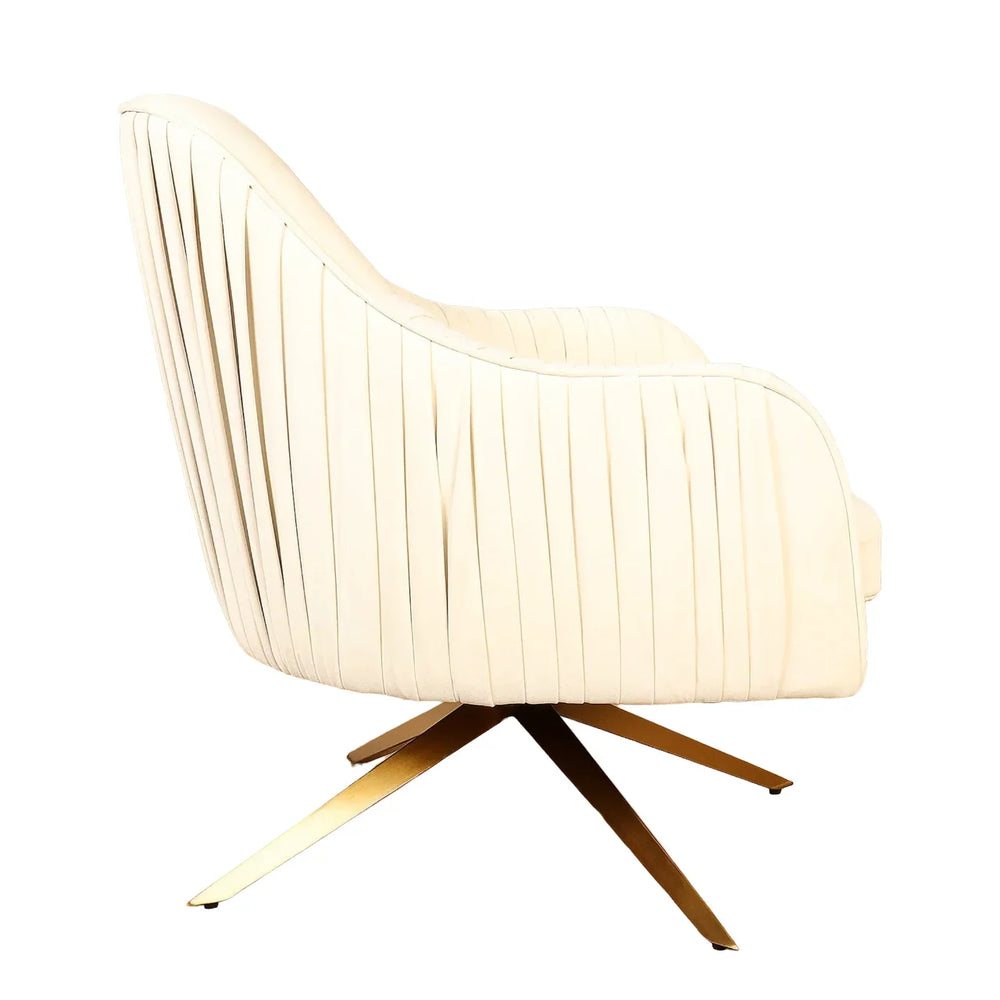 White Gladden Revolving Accent Chair - All India Decor