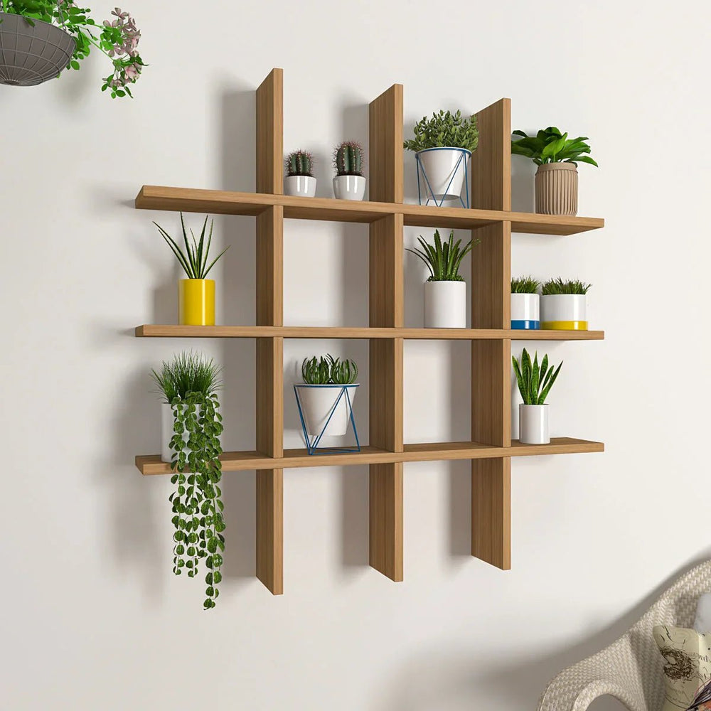 Designer Dual Panel MDF Planter Wall Shelf - All India Decor