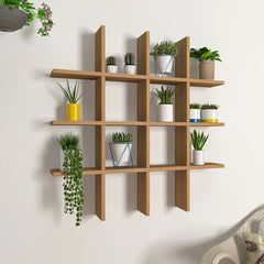 Designer Dual Panel MDF Planter Wall Shelf - All India Decor