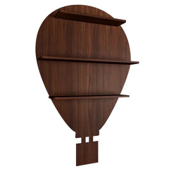 Hot Air Balloon Backlit Wood Wall Shelf / Book Shelf / Night Light, Walnut Finish - All India Decor