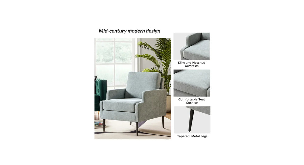 Light Grey Damone Accent Chair - All India Decor