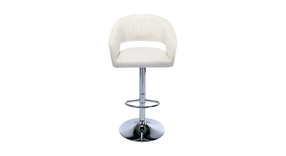White Color Dee Swiel Adjustable Bar Stool - All India Decor