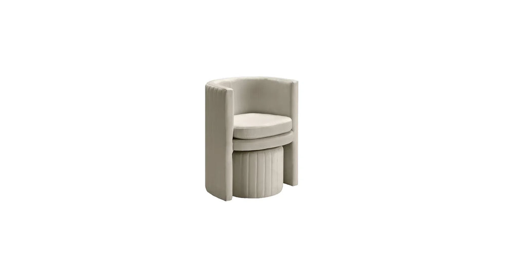 Beige Schillar Chair With Ottoman - All India Decor