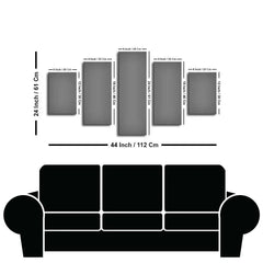 Masjid Al Haram Canvas Wall Painting of Five Pieces Set - All India Decor