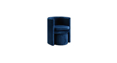 Blue Schillar Chair With Ottoman - All India Decor