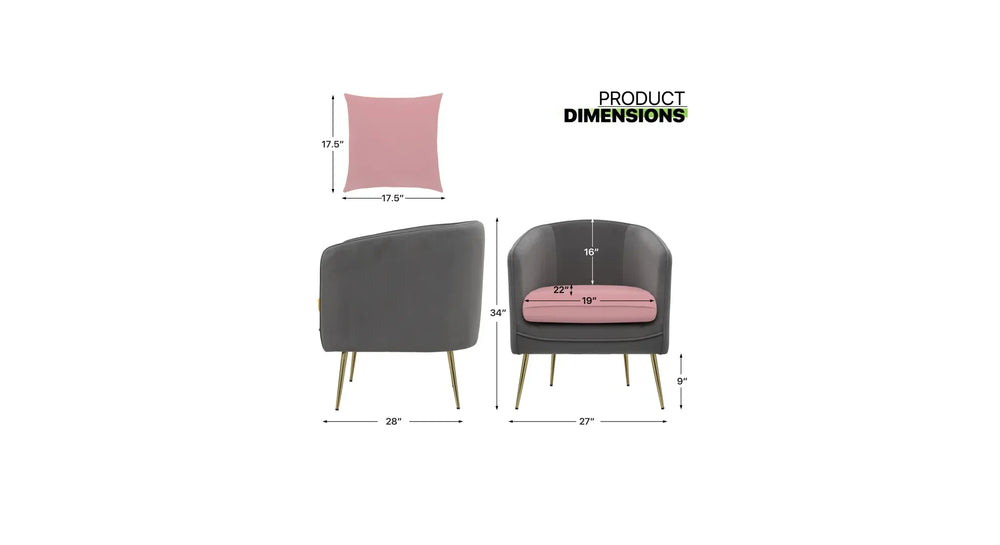Grey & Pink Lamb Accent Chair - All India Decor