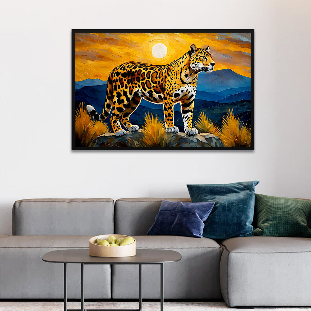 Beautiful Jaguar with Nature Scenery Wall Paintings & Arts