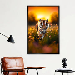 Rising Tiger Sunset Canvas Printed Wall Paintings & Arts