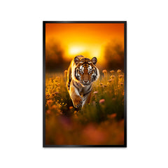 Rising Tiger Sunset Canvas Printed Wall Paintings & Arts