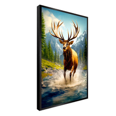 Beautiful Sighting of Wild Elk in Nature Canvas Printed Wall Paintings & Arts