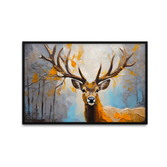 Beautiful Abstract Design Deer Face Canvas Printed Wall Paintings & Arts