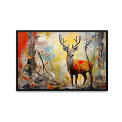 Panoramic Abstract Design Deer with Nature Canvas Printed Wall Paintings & Arts