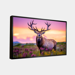 Panoramic Wild Elk Nature Canvas Printed Wall Paintings & Arts