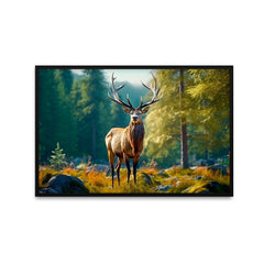 Beautiful Wild Single Elk with Nature Canvas Printed Wall Paintings & Arts