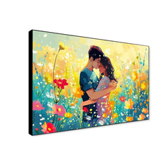 Beautiful Romance Of Lovers On Valentine's Day In Nature Outdoors Wall Paintings & Arts - All India Decor