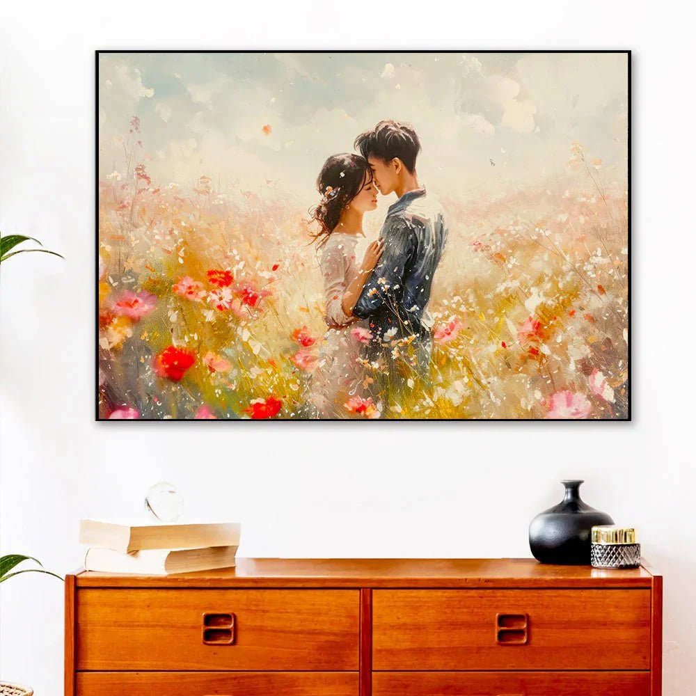 Beautiful Romance of Lovers On Valentine's Day Wall Paintings & Arts - All India Decor