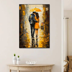 Beautiful Romantic Lovers Canvas, Romantic Silhouette of Loving Couple Wall Paintings & Arts - All India Decor