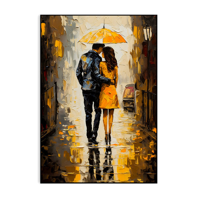 Beautiful Romantic Lovers Canvas, Romantic Silhouette of Loving Couple Wall Paintings & Arts