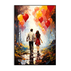 Illuminate Abstract Ballerina Printed Couple Love Canvas Wall Paintings & Arts - All India Decor