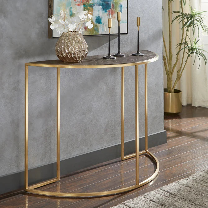 Half Round Metal Console Table