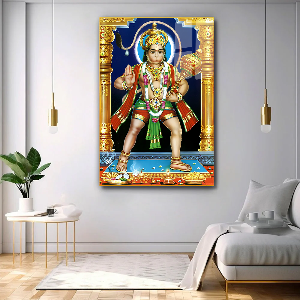 Blessed by Hanuman Ji Acrylic Wall Paintings and Art