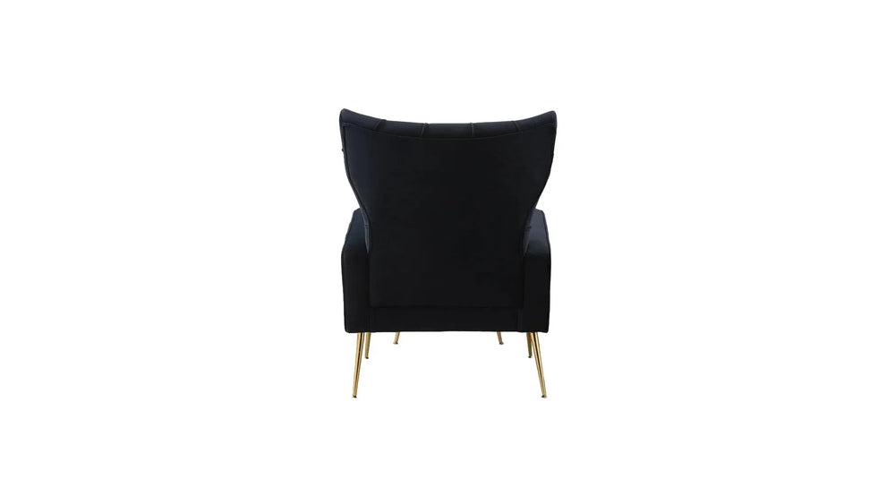 Black Danney Accent Chair With Ottoman - All India Decor