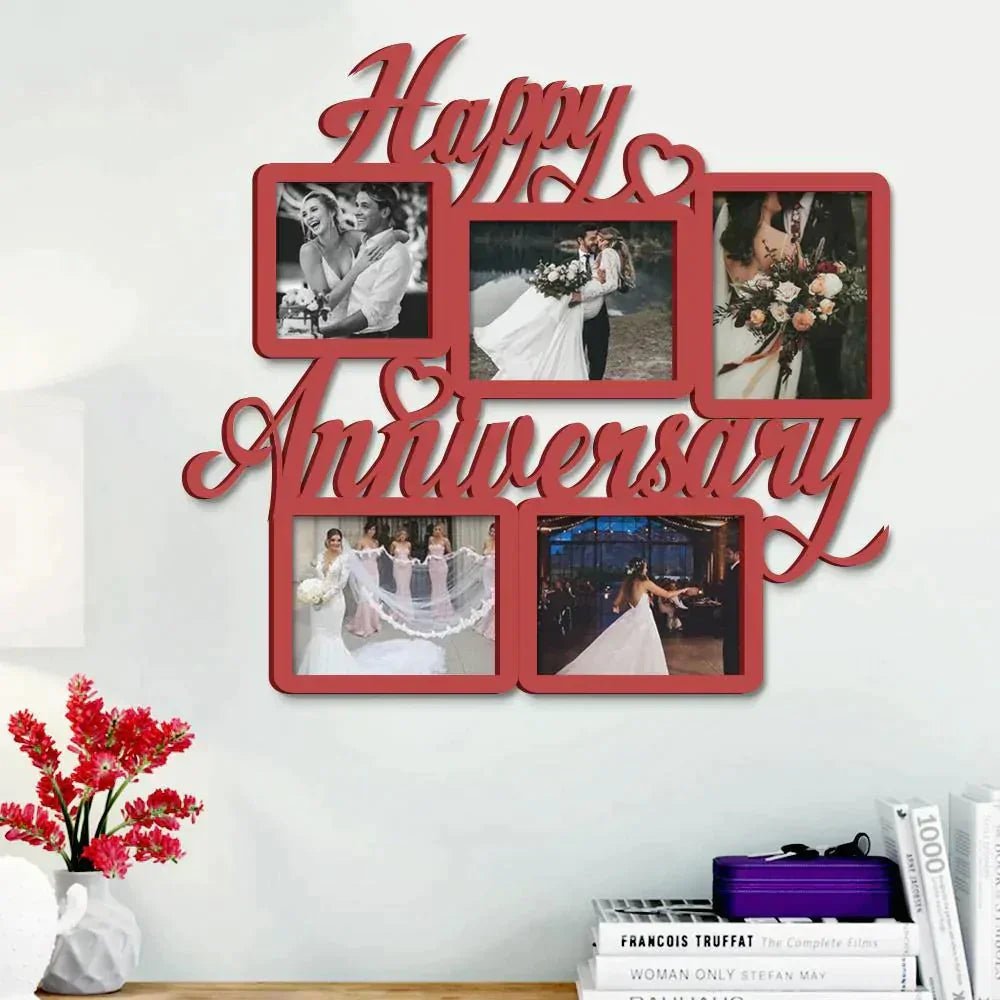 Happy Anniversary Red Hanging Photo Frame - All India Decor