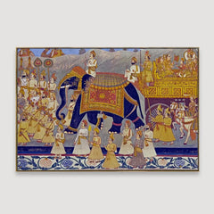 The Royal Procession Traditional Framed Wall Art - All India Decor
