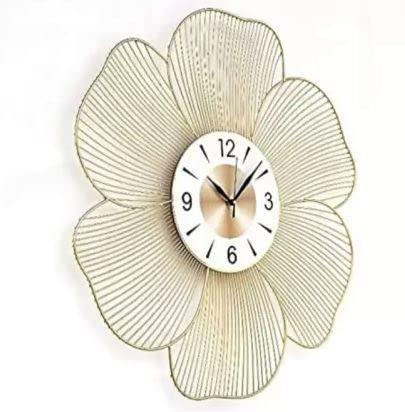 Handmade Metal Wall Clock Flower Design - All India Decor