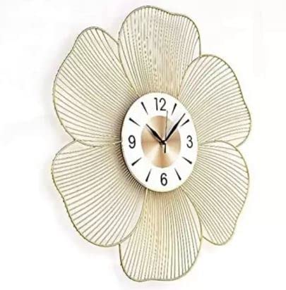 Handmade Metal Wall Clock Flower Design