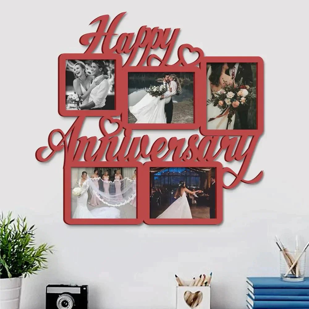 Happy Anniversary Red Hanging Photo Frame - All India Decor