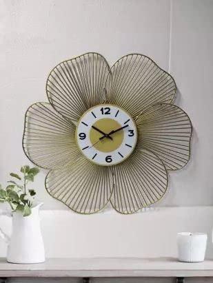 Handmade Metal Wall Clock Flower Design - All India Decor