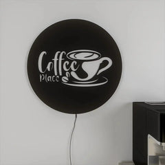 Circular Backlit Kitchen Wall Decor for Coffee Lovers - All India Decor