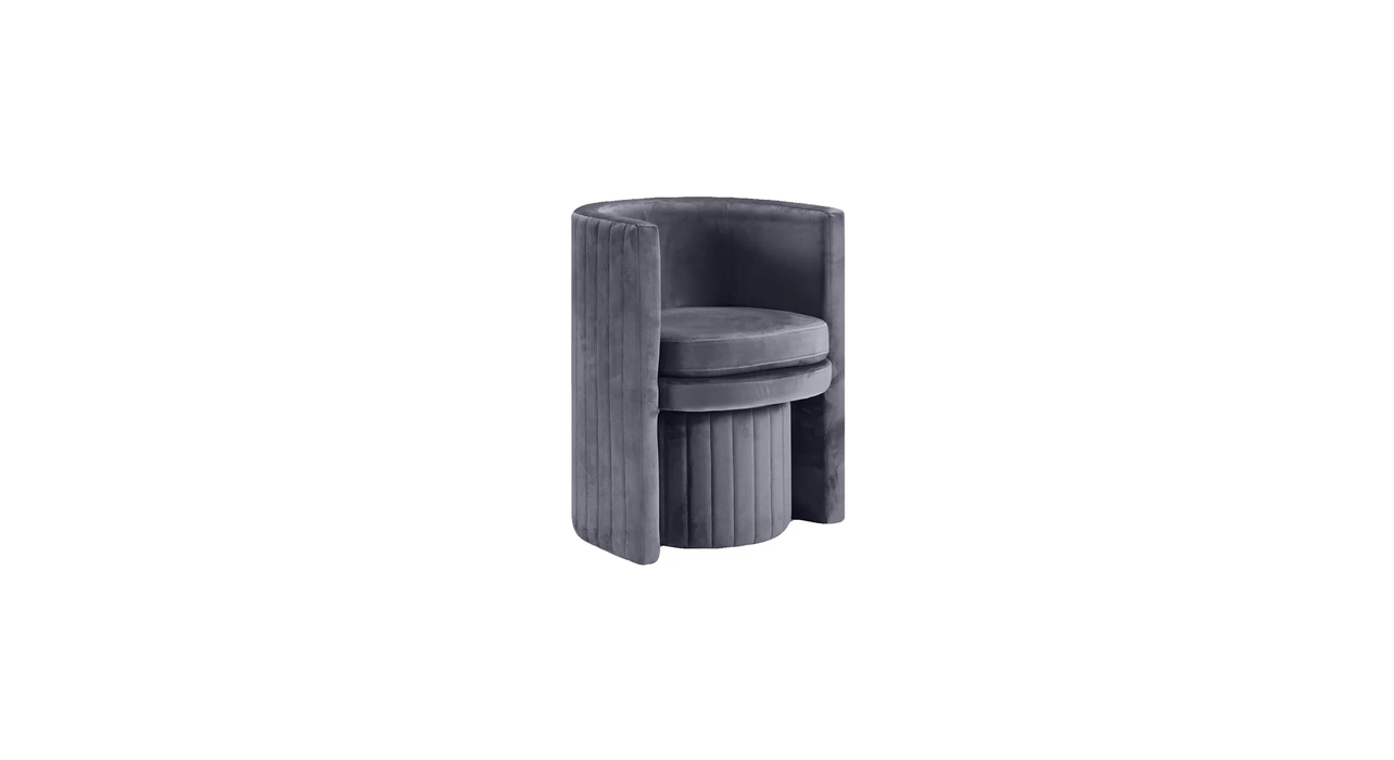 Grey Schillar Chair With Ottoman