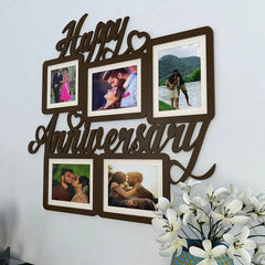 Happy Anniversary Dark Brown Hanging Photo Frame - All India Decor