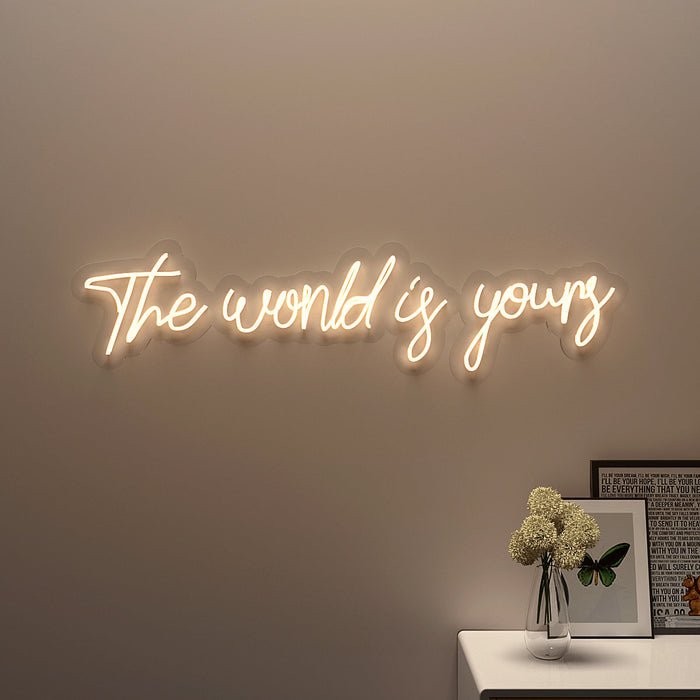 The World is yours" Neon LED Light (Available in Multiple Colors)