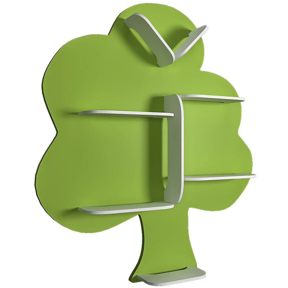 Tree - Shaped Wooden Wall Shelf for Kids (Green) - All India Decor