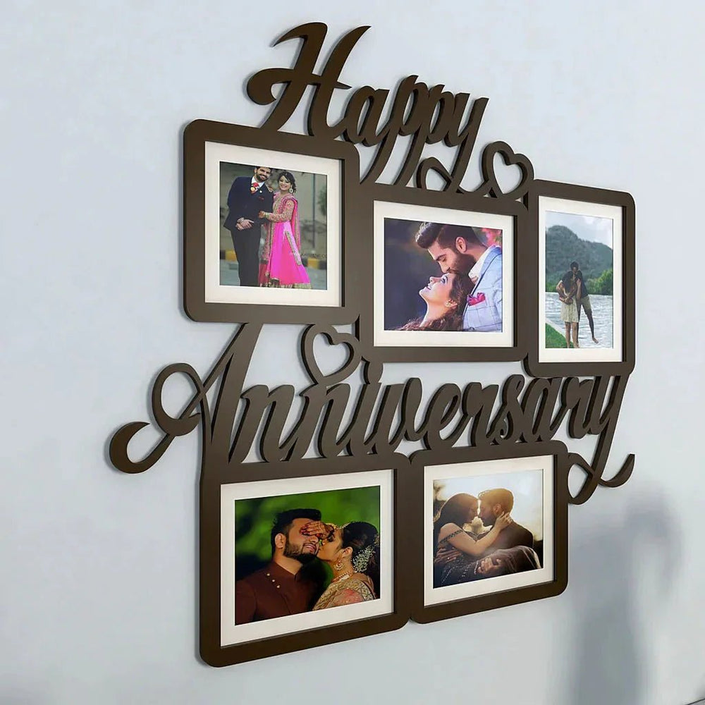 Happy Anniversary Dark Brown Hanging Photo Frame - All India Decor