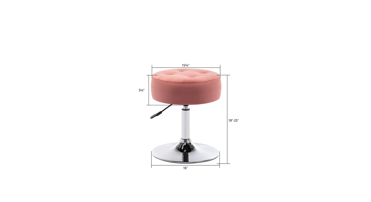 Pink Color Deria  Vanity Stool