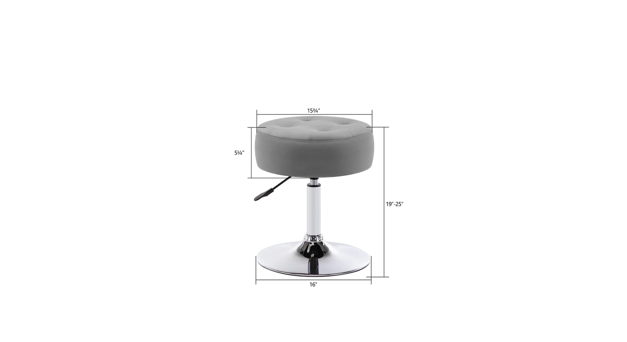 Grey Color Deria  Vanity Stool