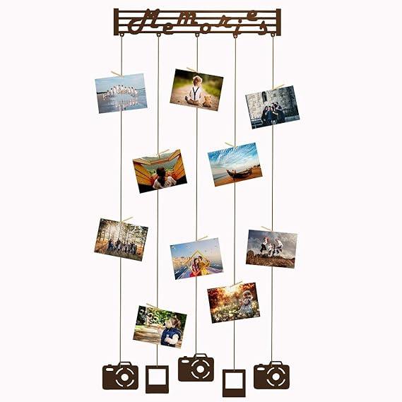 Memories Wood Photo Frame with Clips Size: 27 Inch(Width) X 56 Inch(Height) - All India Decor
