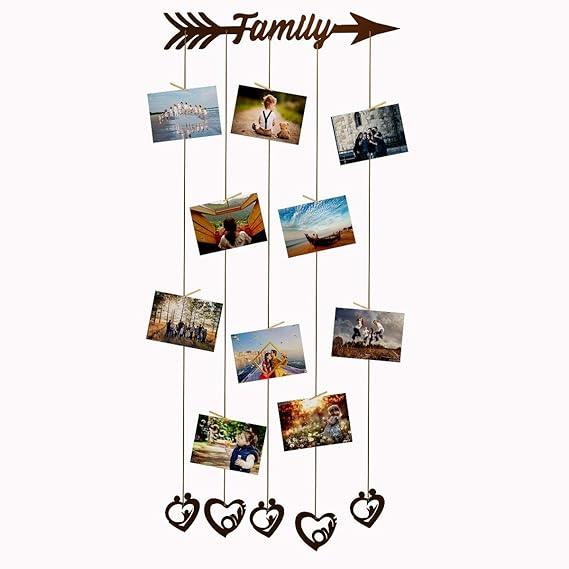 Family' Wood Photo Frame with Clips Size: 26 Inch(Width) X 54 Inch(Height). - All India Decor